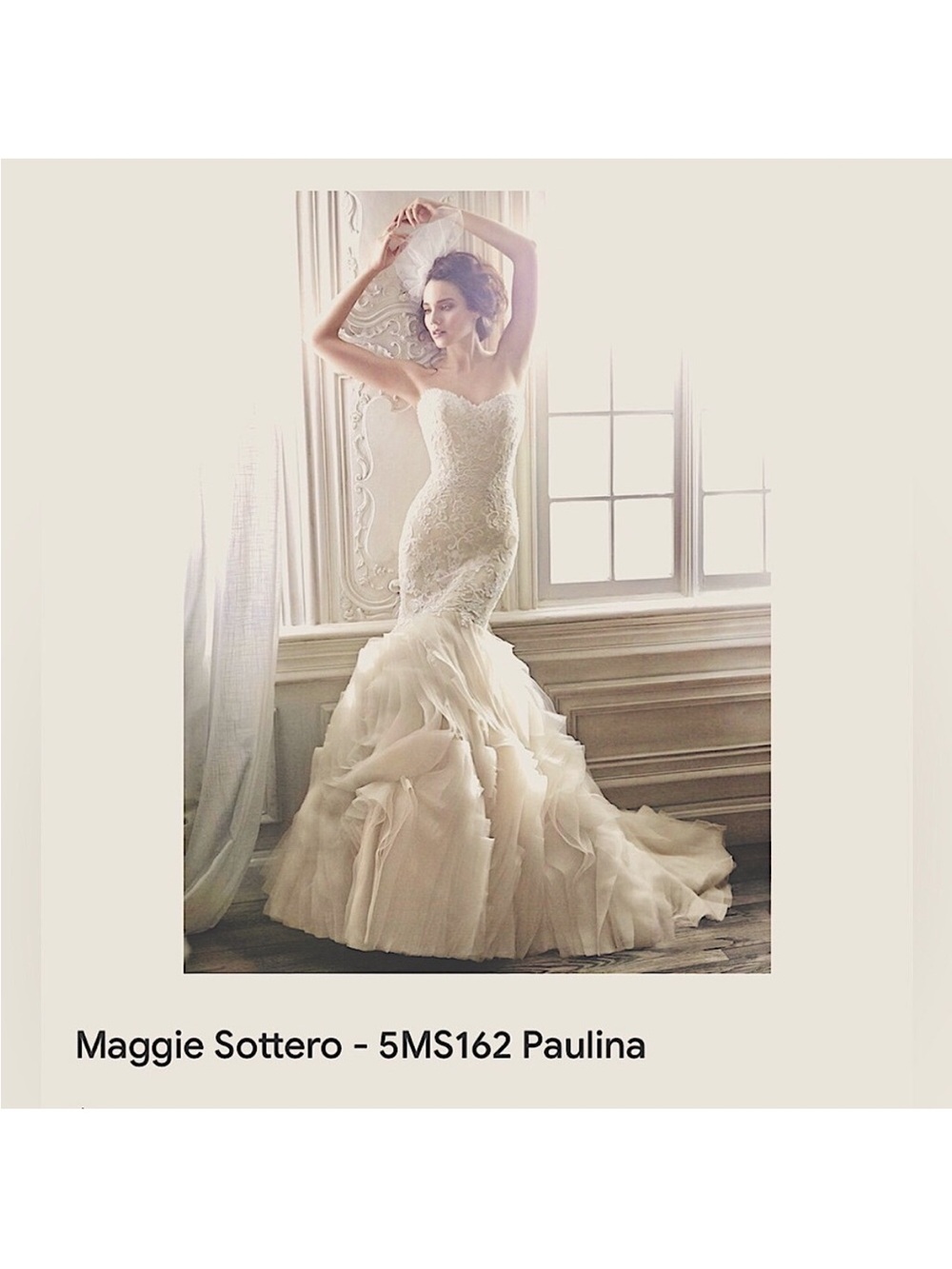 Maggie Sottero Couture  Paulina  Ivory Bridal Gown with Diamond Beaded Belt